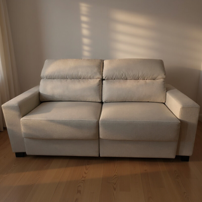 San Bernardo Liso – Sofá Reclinable con Asientos Retráctiles 2.00 - Beige