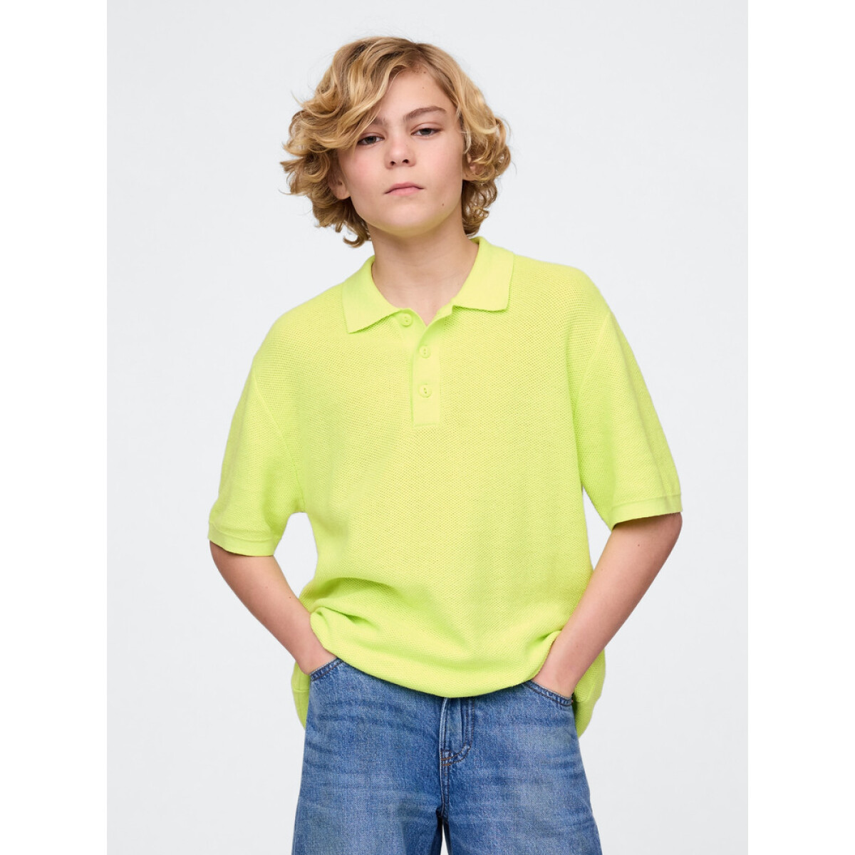 SU25 SS POLO SWEATER - SUPERLIME 