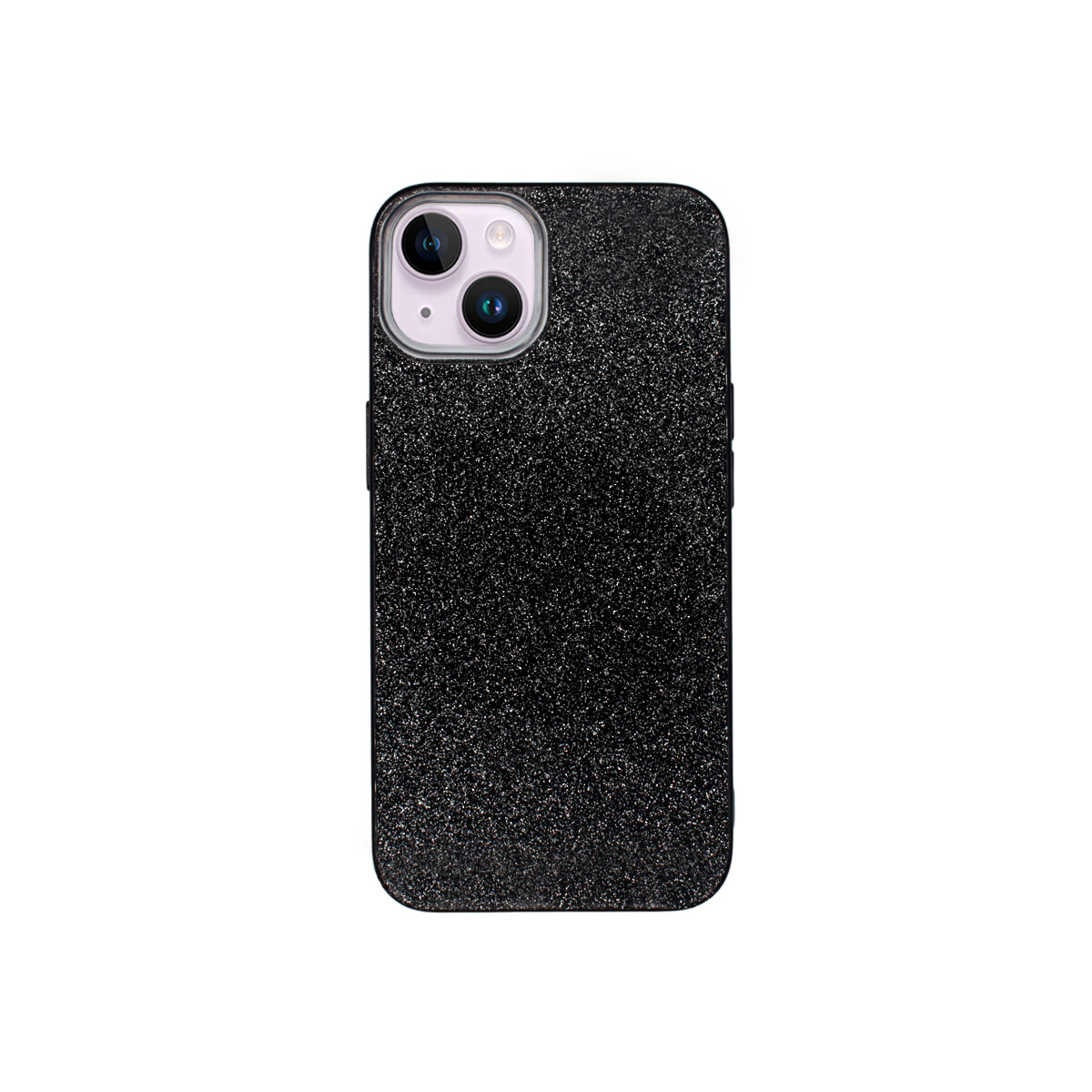 Protector para iPhone 13/14 con brillos color negro 