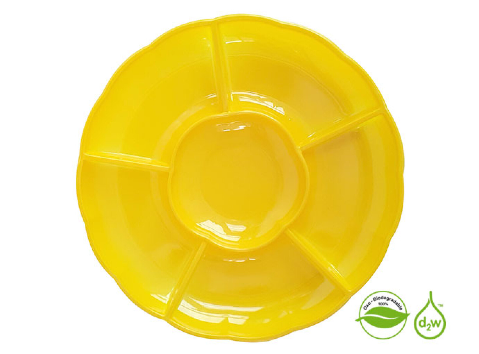 Bandeja Circular Biodegradable para Copetin x3 Un - Amarillo 