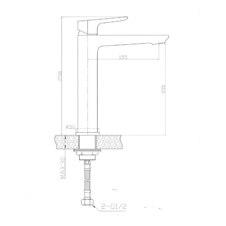 Griferia De Lavatorio Alto Quaranta Cromo Sin Valvula 000