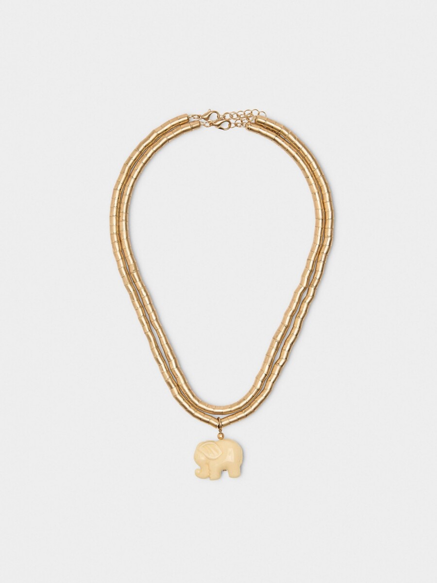 Set De Collares Cortos Colgante De Elefante blanco