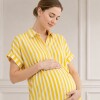 Camisa Maternal Pupa – Viscosa suave con bolsillos prácticos Estampa Amarilla