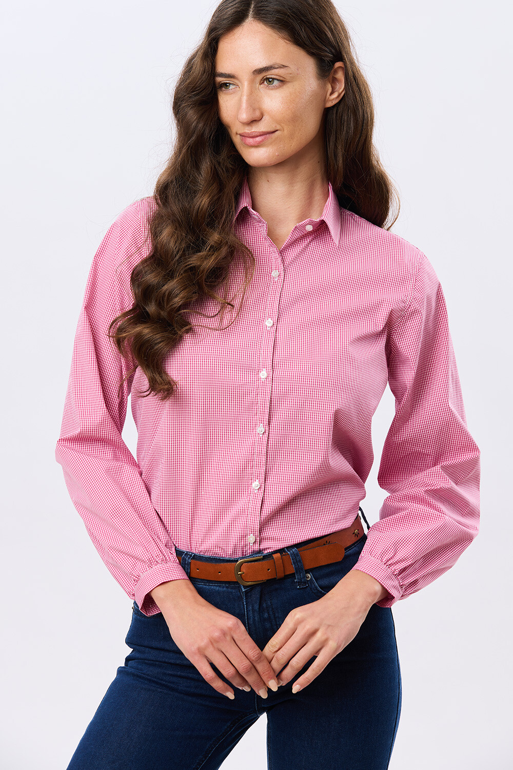 CAMISA CUADROS CON FRUNCES Rojo