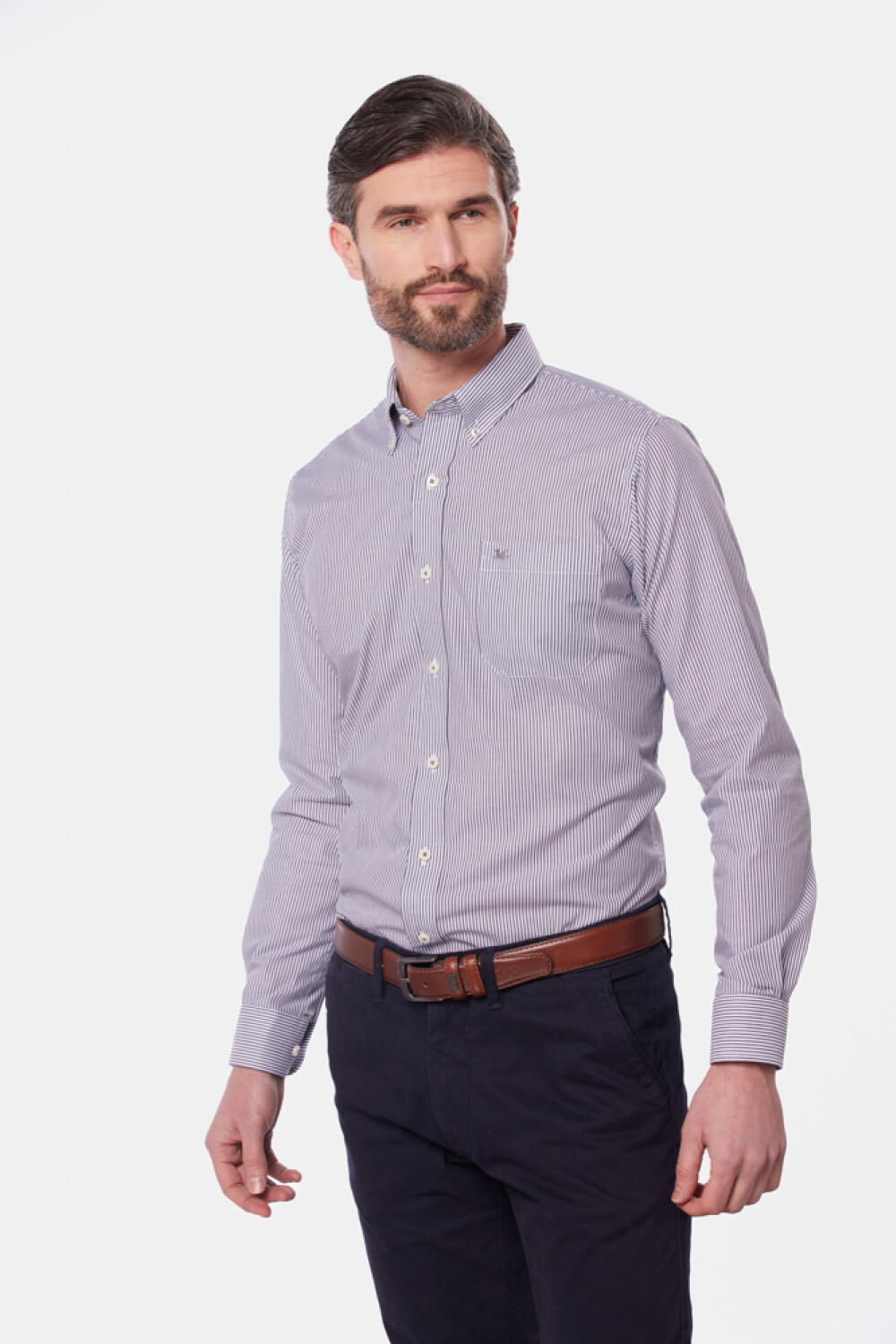 CAMISA SPORT A RAYAS Azul