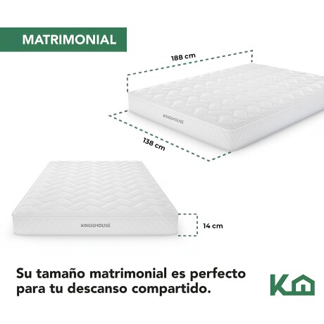 Colchón matrimonial 2 plazas en caja espuma de alta densidad antideslizante de poliéster firmeza justa Colchón matrimonial 2 plazas en caja espuma de alta densidad antideslizante de poliéster firmeza justa