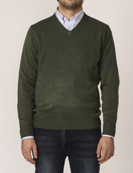 Sweater V Harrington Urban Verde Oscuro