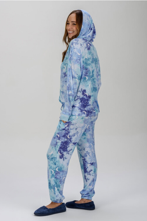 PIYAMA TALLE ESPECIAL ESTAMPADO CELESTE