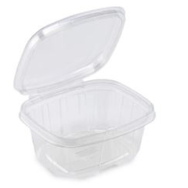 POTE BISAGRA PET RECTANGULAR CON LACRE 360ML 14 x 11,8 x 5 cm TRANSPARENTE