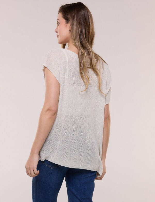 Blusa Lurex BEIGE CLARO