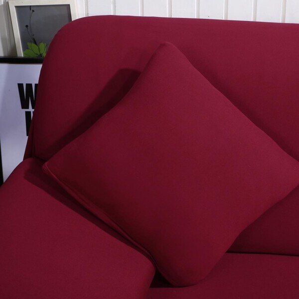 Pack X2 Funda Forro Cubre Sillon Sofa 1 Cuerpo Elastizada Color Variante Bordoclaro