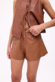 SHORT WIDE XL COURO Camel