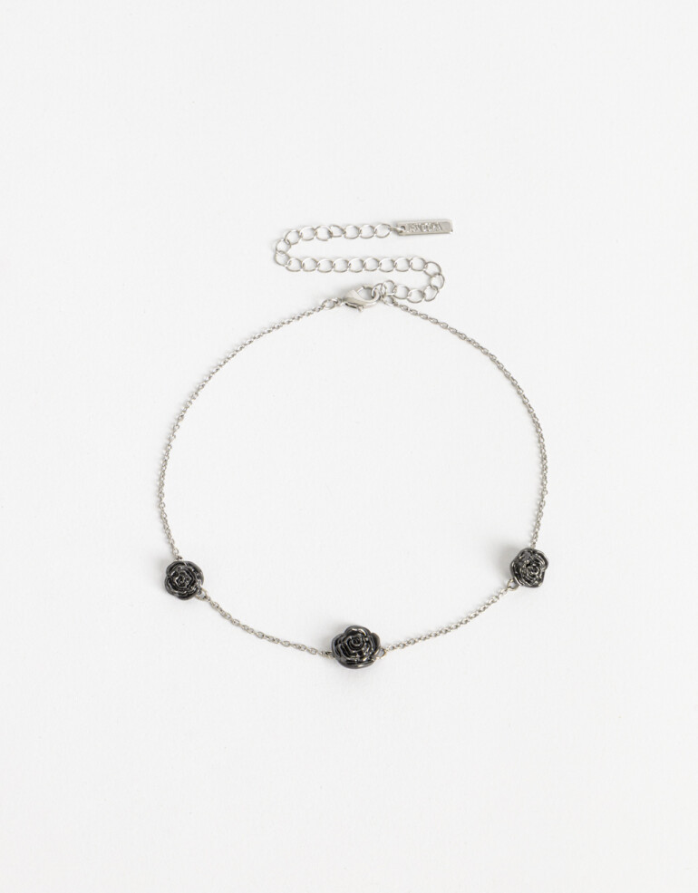 Collares Cortos Special Price Collar Corto Con Rosas - Dorado