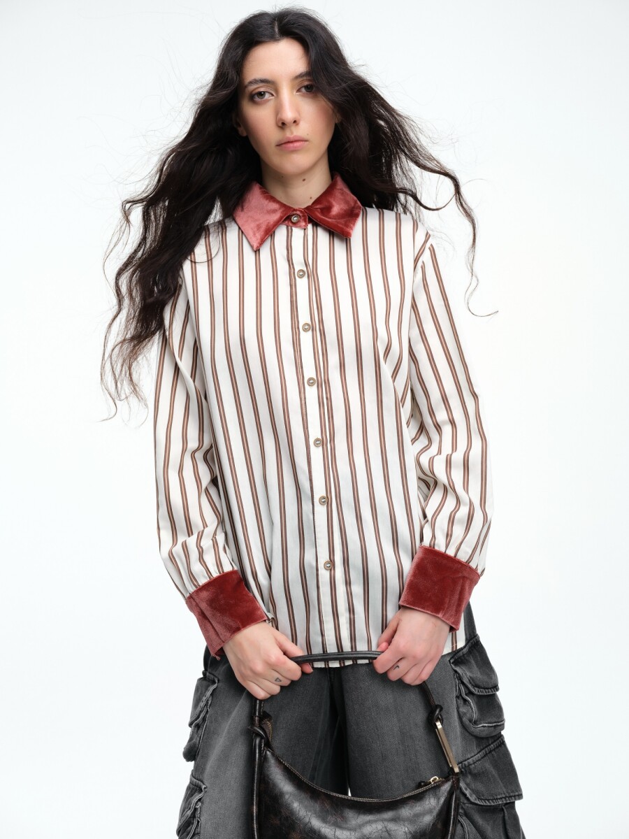 Camisa combinada velvet 