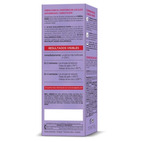 Crema para contorno de ojos Loreal Revitalift ácido hialurónico Crema para contorno de ojos Loreal Revitalift ácido hialurónico