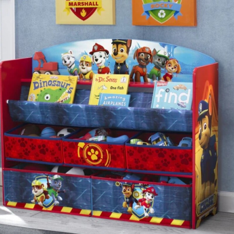 Organizador de libros y juguetes Deluxe Paw Patrol - 5 contenedores Organizador de libros y juguetes Deluxe Paw Patrol - 5 contenedores