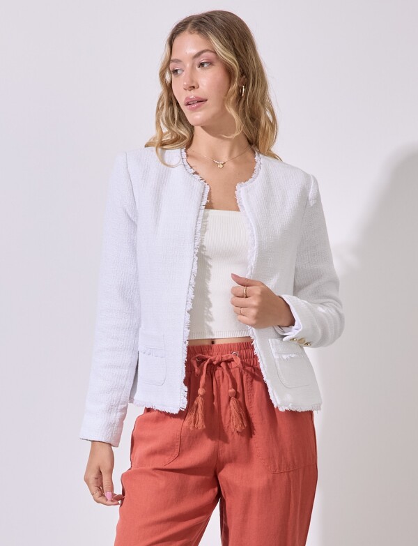 Chaqueta Tweed Crop BLANCO