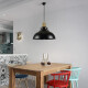 Lampara Colgante De Techo Metal Nordica Negra Dorado Luz Negro