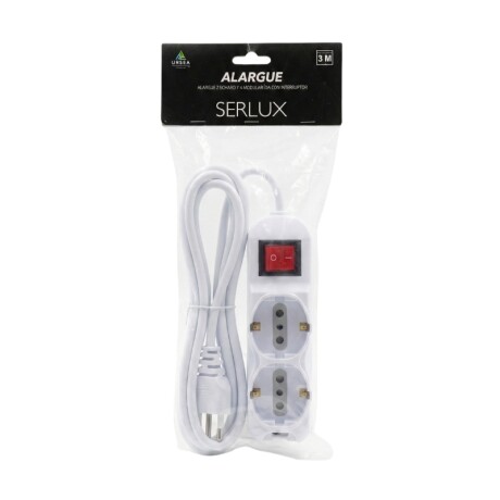 ALARGUE 2 SCHUKO 4 MODULOS CON INTERRUPTOR - BLANCO Alargue 2 Schuko 4 Modulos Con Interruptor Blanco