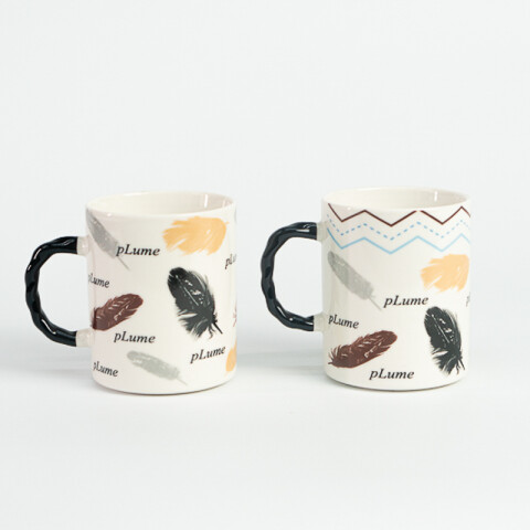 Taza Ceramica Plumas 8X9,5Cm Taza Ceramica Plumas 8x9,5cm