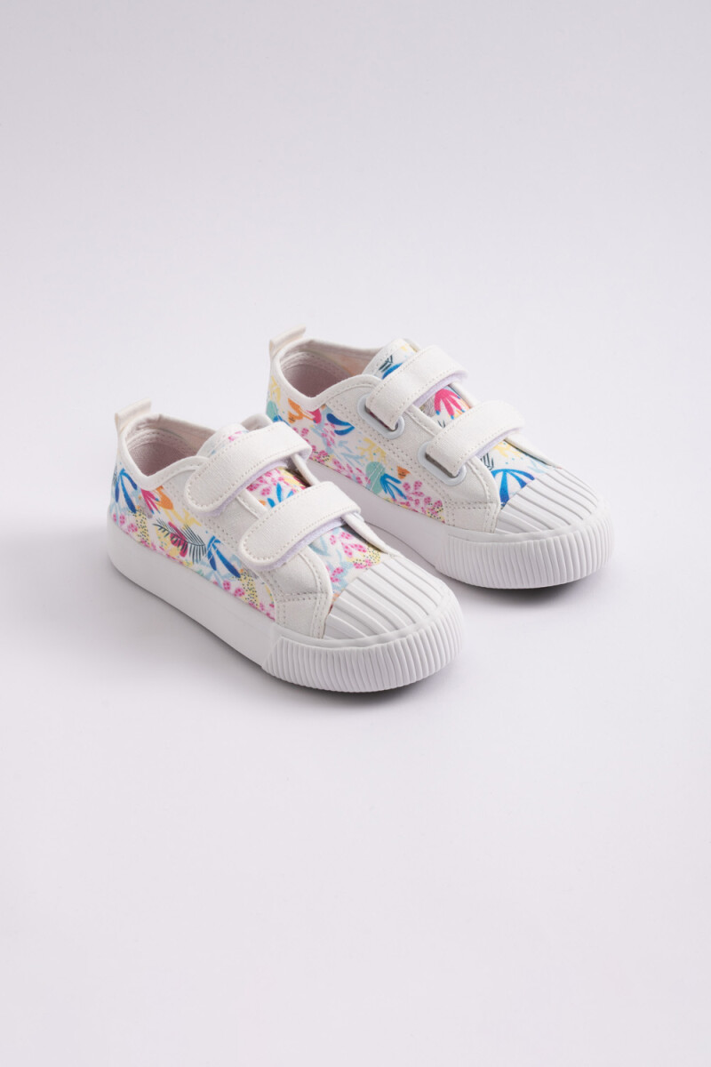 Zapatilla con velcro - Blanco 