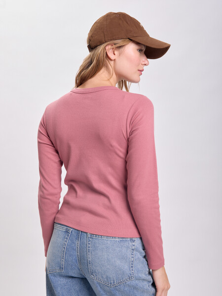 Remera rib Rosa