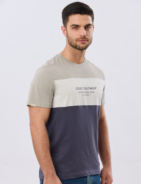 REMERA RAYADA DE ALGODÓN Azul
