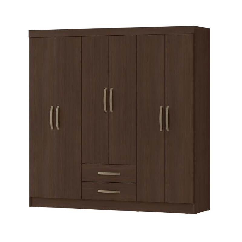 Ropero Placard 6 Puertas 2 Cajones 10 Estantes Brauna Ropero Placard 6 Puertas 2 Cajones 10 Estantes Brauna