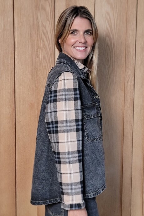 Chaleco Biker Denim Negro