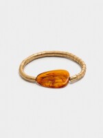 Pulsera Elástica Con Detalle Efecto Piedra marron
