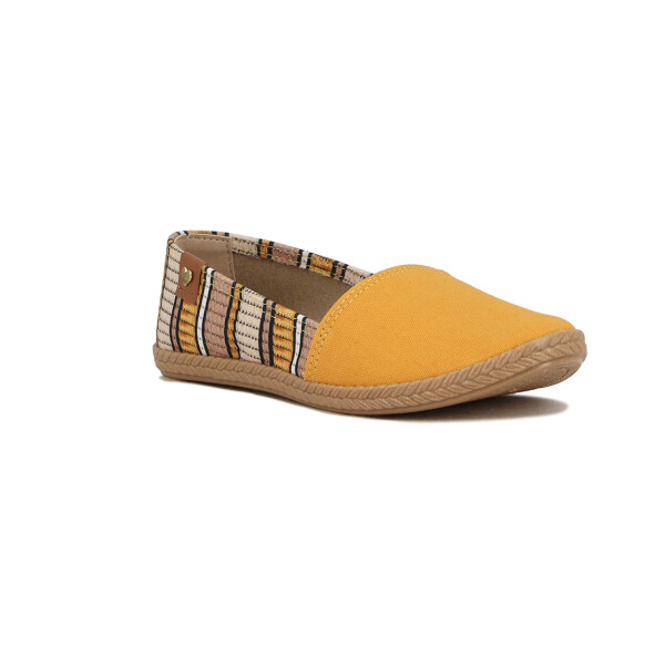Moleca Zapatilla Casual Estampada Multicolor-mostaza