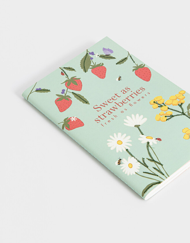 Anotadores Cuadernos y Memos Cuaderno A5 Tapa Blanda Encuadernado Con Bordados - Verde Claro