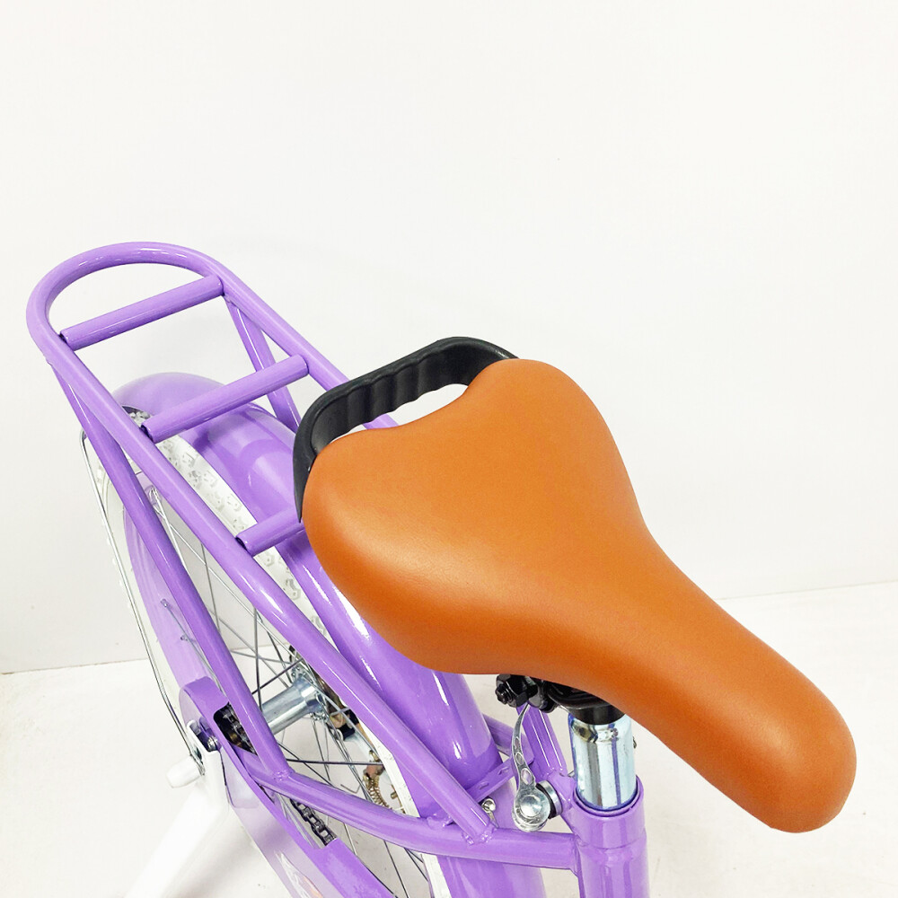 Bicicleta Infantil Rodado 20 Con Rueditas Auxiliares y Canasto Violeta