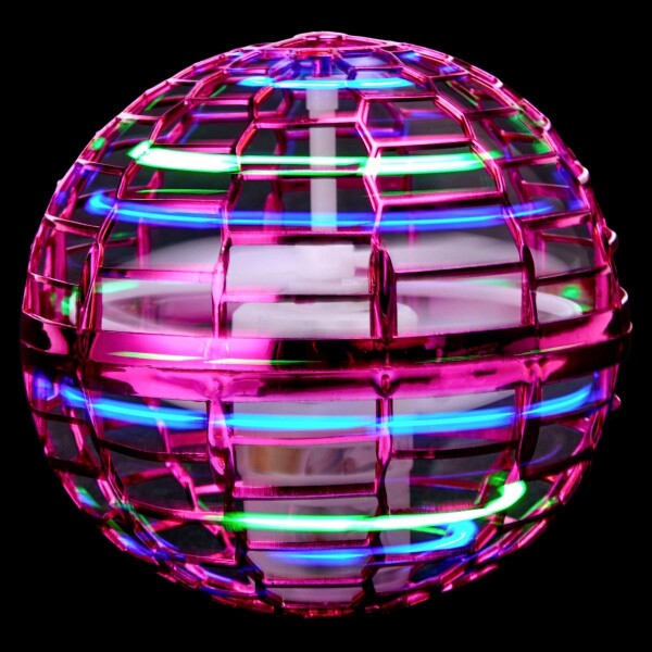 Pelota Mágica Voladora Spinner Luces Recargable Con Control Variante Color Rosa