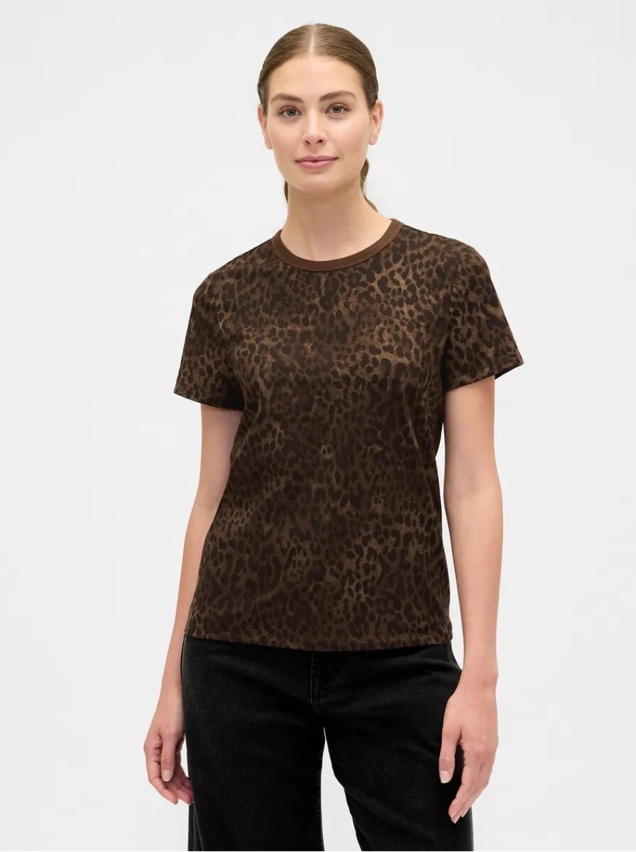 Remera Gràfico Manga Corta Mujer - Woodsy Brown 