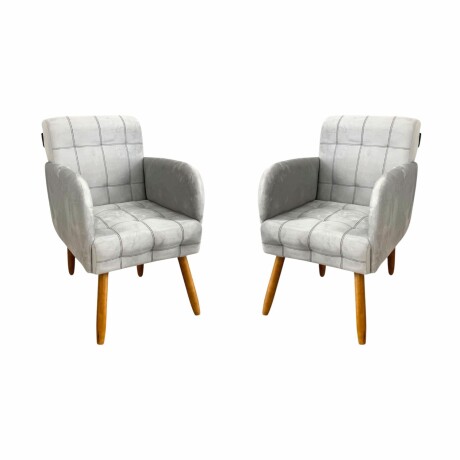 Pack x2 Sillón poltrona 1 cuerpo Lumax Maya nórdico de tela Granito