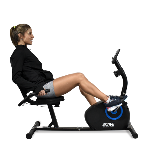 Bicicleta Fija Horizontal Active - Odómetro Pulsómetro Negro