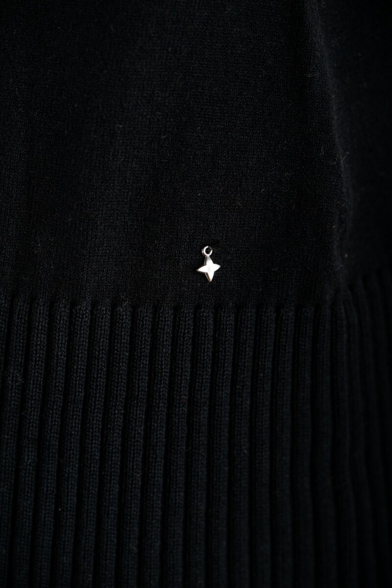 Cardigan C/solapa Algodón Elastano Negro