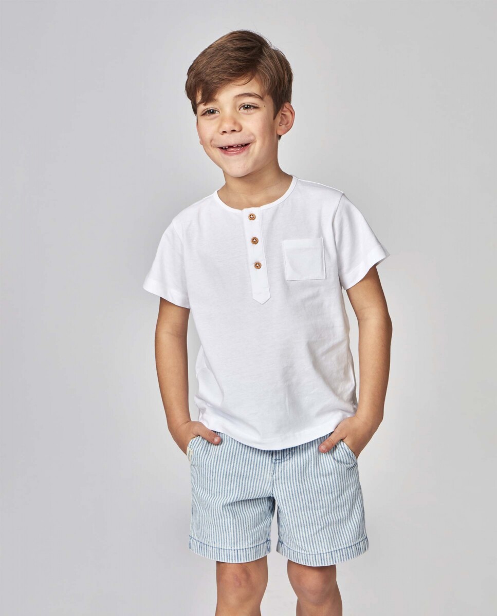 Pantalon De Micro Rayas - Azul Claro 