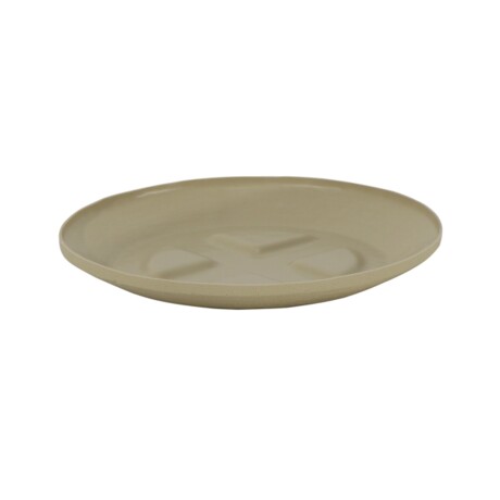 Maceta Indi Tramontina 40cm diámetro con plato en plástico resistente Beige