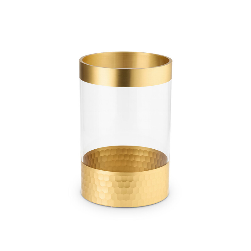 FLORERO VIDRIO TRANS. D12.5x19.5CM DORADO FLORERO VIDRIO TRANS. D12.5x19.5CM DORADO