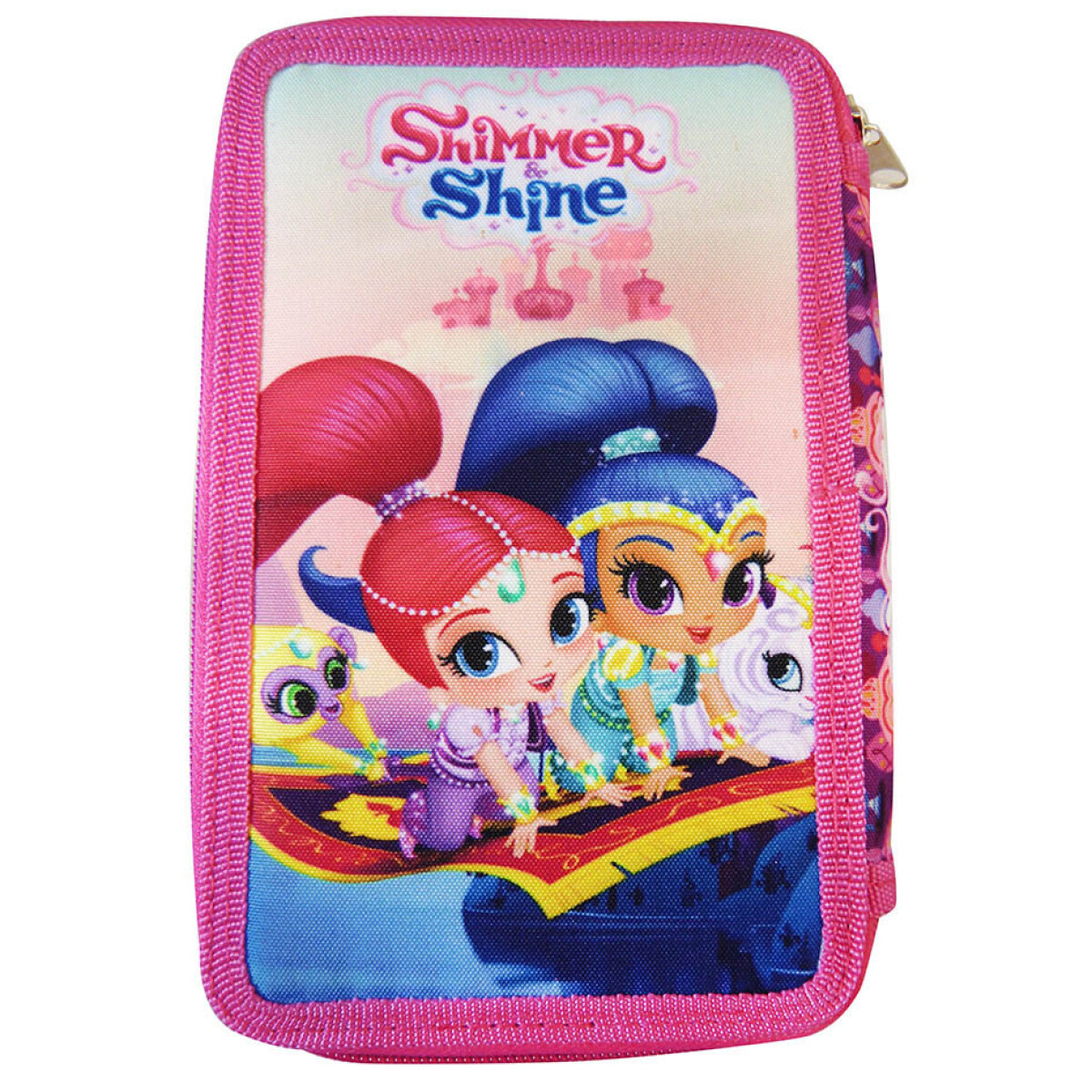 Cartuchera Infantil Shimmer and Shine 3 Pisos con Cierre 13 x 20 cm 