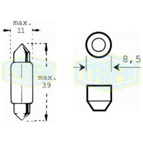 LAMPARA - TUBULAR 12V 5W 11X39 =7546 =239HW TRIFA LAMPARA - TUBULAR 12V 5W 11X39 =7546 =239HW TRIFA