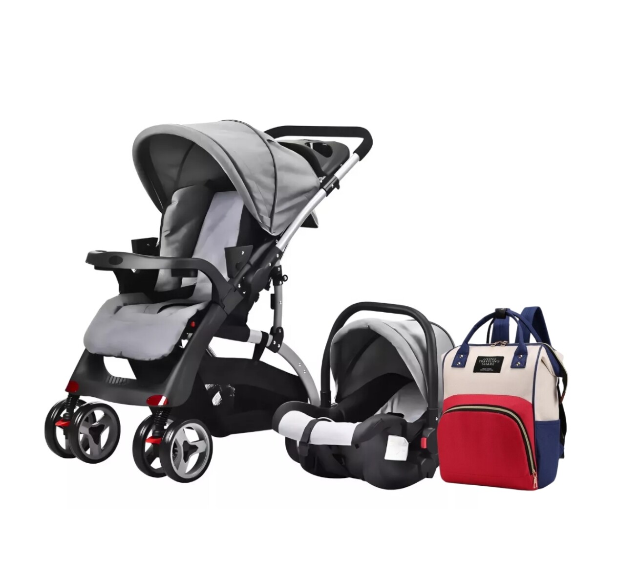 Coche De Paseo Para Bebe Travel System Color Gris - Gris 