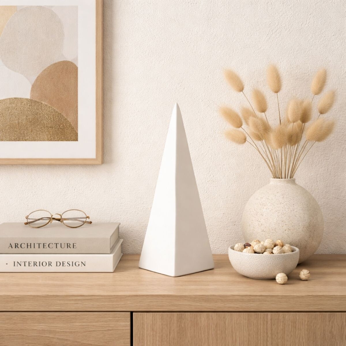 DECORACION PYRAMID Blanco Medium 