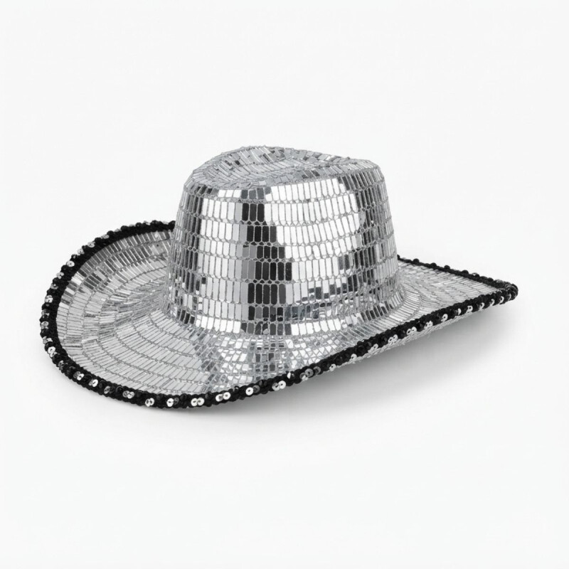 Sombrero Cowboy Metalizado Plateado