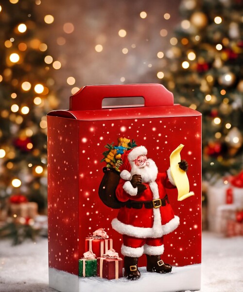 Porta panettone + botella. 33x25x35 cm - 36175 – NAVIDAD Porta panettone + botella. 33x25x35 cm - 36175 – NAVIDAD