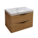 MUEBLE DE BAÑO ROBLE CLARO mueble: 80x48x45cm lavamanos: 90x48x14 GAMAS DE MARRON