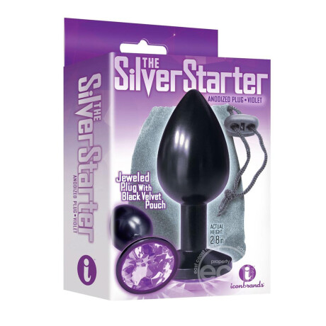 Silver Starter Jeweled Plug Negro - Violeta Silver Starter Jeweled Plug Negro - Violeta