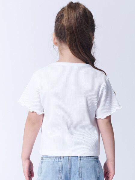 Remera Manga Corta Rib Blanco
